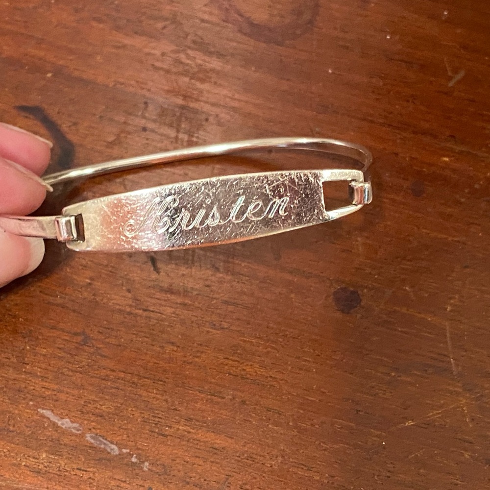 925 Silver KRISTEN engraved bangle